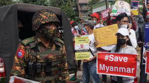 Myanmar protests resume after violent crackdown and internet shutdown