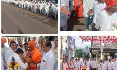 श्रीक्षेत्र सरला बेट पायी दिंडीचे श्रीरामपूर मध्ये भव्य स्वागत