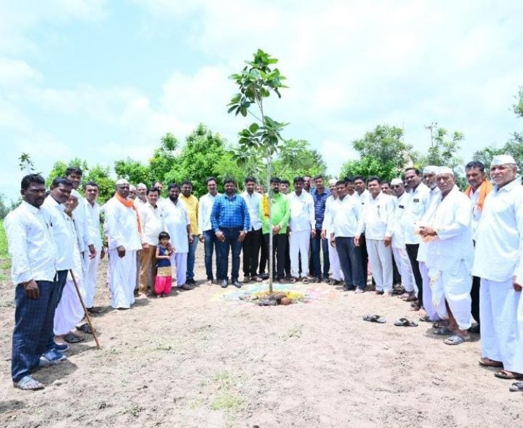 महा पावन गणपतीच्या परिसरात 111 वडाच्या झाडाचा पहिला वाढदिवस देडगाव येथे मोठ्या उत्साहात साजरा.