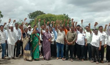 सुरत - हैद्राबाद ग्रीनफिल्ड च्या भूमापन प्रक्रियेस खडांबे येथील शेतकऱ्यांचा कडाडून विरोध , मोबदला जाहिर करण्यासाठी शेतकरी आक्रमक .