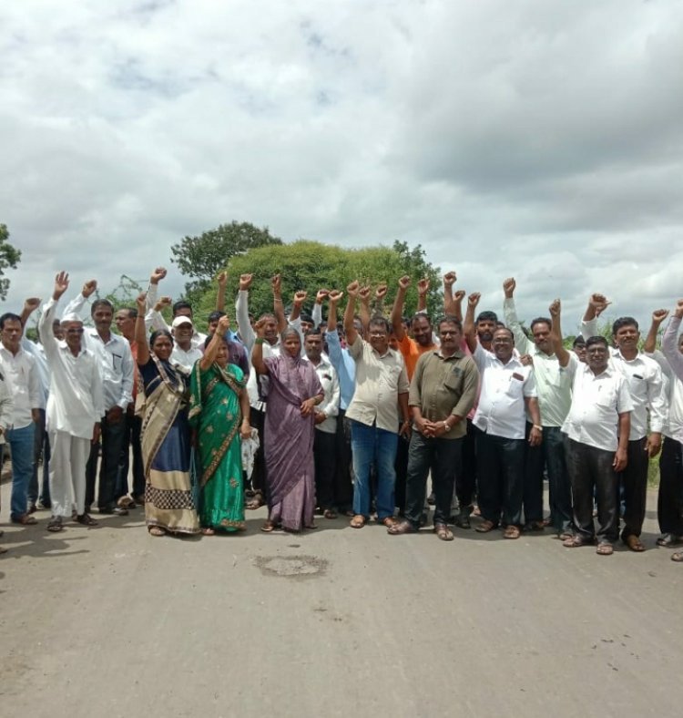 सुरत - हैद्राबाद ग्रीनफिल्ड च्या भूमापन प्रक्रियेस खडांबे येथील शेतकऱ्यांचा कडाडून विरोध , मोबदला जाहिर करण्यासाठी शेतकरी आक्रमक .