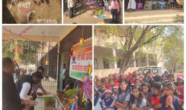 गंगापूर :- दि. २२/१२/२०२२, तालुक्यातील वाहेगाव येथील सेंट मेरी प्राथमिक व उच्च माध्यमिक व्यवसायीक कनिष्ठ महाविद्यालयात २०२२ चा बाळ येशूचा आगमन काळ साजरा