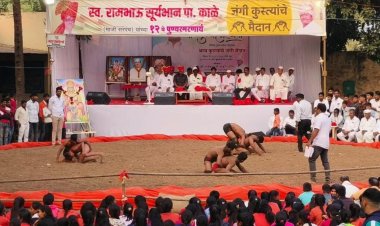 नेवासा तालुक्यातील तेलकुडगाव येथे रंगला कुस्त्याचा आखाडा .