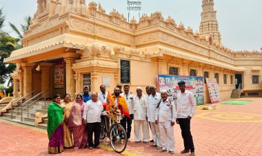 सचिन कुटे यांनी आयोध्या प्रयागराज काशी विश्वनाथ ते भामाठाण 1550कि.मि. प्रवास सायकल वर केला पूर्ण