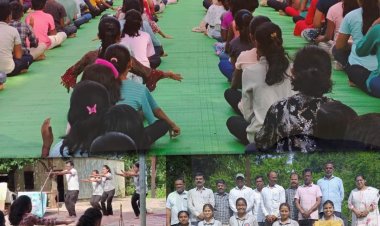 शिव चिदंबर माध्यमिक विद्यालयात योग दिन साजरा