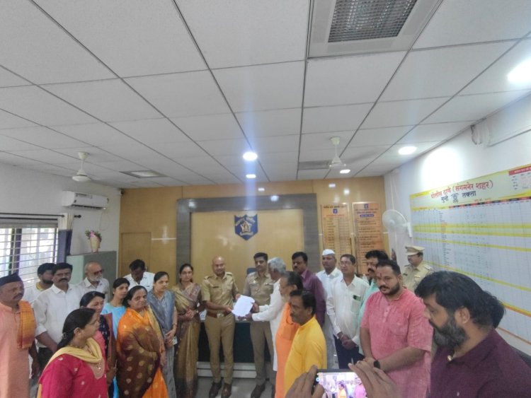 संघ कार्यकर्त्यांवरील खोट्या आरोपांप्रकरणी हिंदुत्ववादी आक्रमक — पोलिसांना निवेदन.