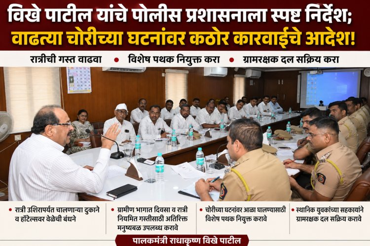 विखे पाटील ॲक्शन मोडवर; वाढत्या चोरीच्या घटनांवर कठोर कारवाईचे आदेश