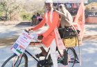 पंधरा महिन्यात,अठरा हजार किलोमीटर सायकल वरून भारत भ्रमंती करणाऱ्या  युवकाचे चांदा येथ स्वागत.