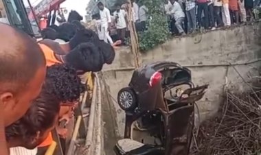 मढी दर्शनासाठी आलेल्या भाविकांच्या कारला काळाचा घाला ; तिघांचा मृयु तर एकजण बचावला