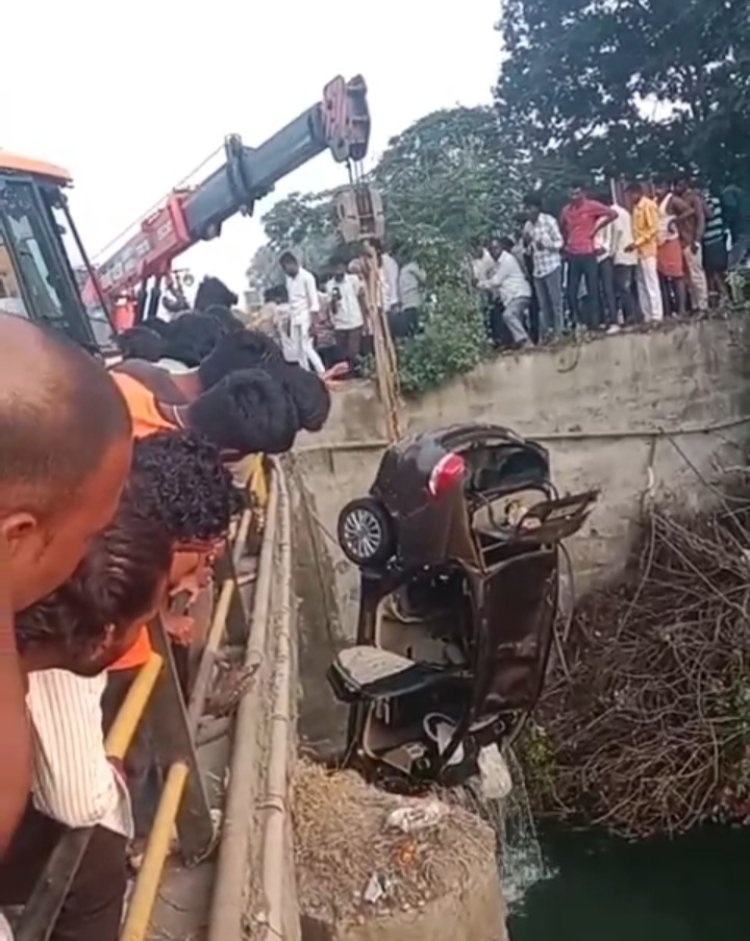 मढी दर्शनासाठी आलेल्या भाविकांच्या कारला काळाचा घाला ; तिघांचा मृयु तर एकजण बचावला